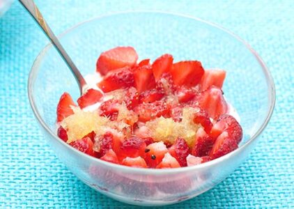 Strawberries Romanoff With Yogurt Cheese Image